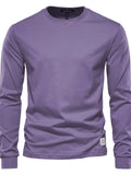 Men's Full Size Round Neck Long Sleeve T-Shirt Plus Size - Trendsi - Flyclothing LLC