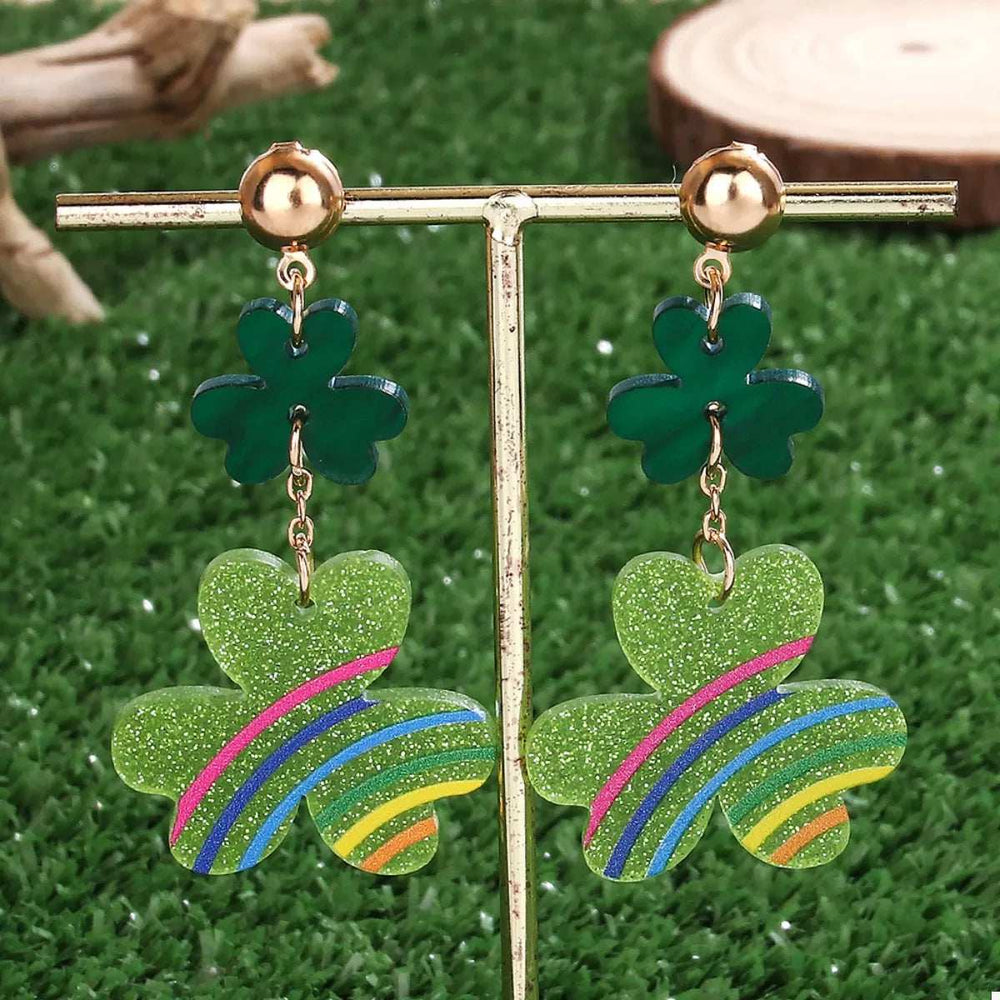 Lucky Clover Dangle Earrings - Trendsi - Flyclothing LLC