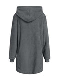 Fuzzy Pocketed Zip Up Long Sleeve Hooded Jacket - Trendsi - Flyclothing LLC