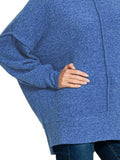 Zenana Brushed Melange Hacci Oversized Sweater - Trendsi - Flyclothing LLC