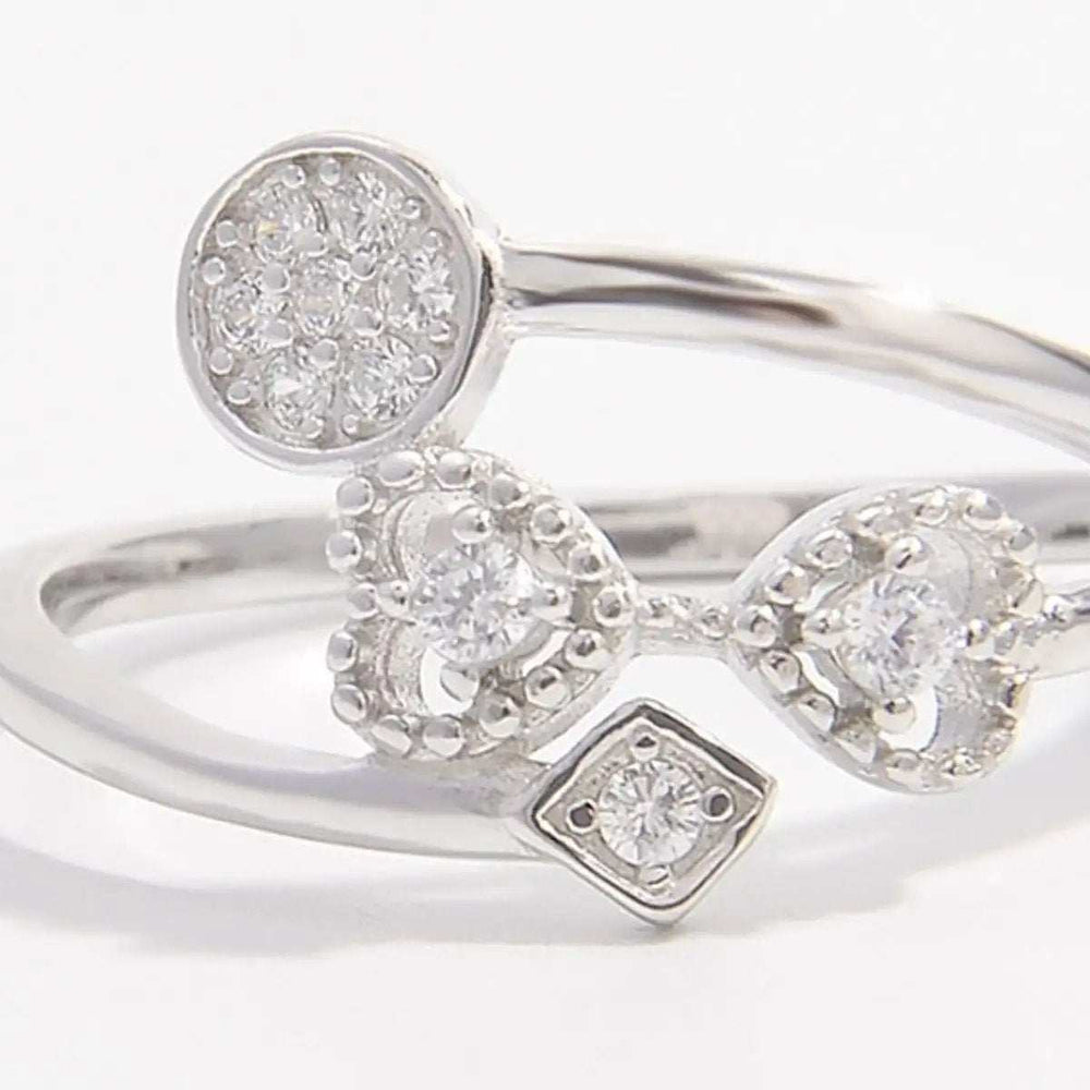 925 Sterling Silver Inlaid Zircon Ring - Trendsi - Flyclothing LLC