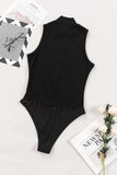 Zip Up Mock Neck Sleeveless Bodysuit - Trendsi - Flyclothing LLC