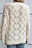 Openwork V-Neck Long Sleeve Sweater - Trendsi - Flyclothing LLC