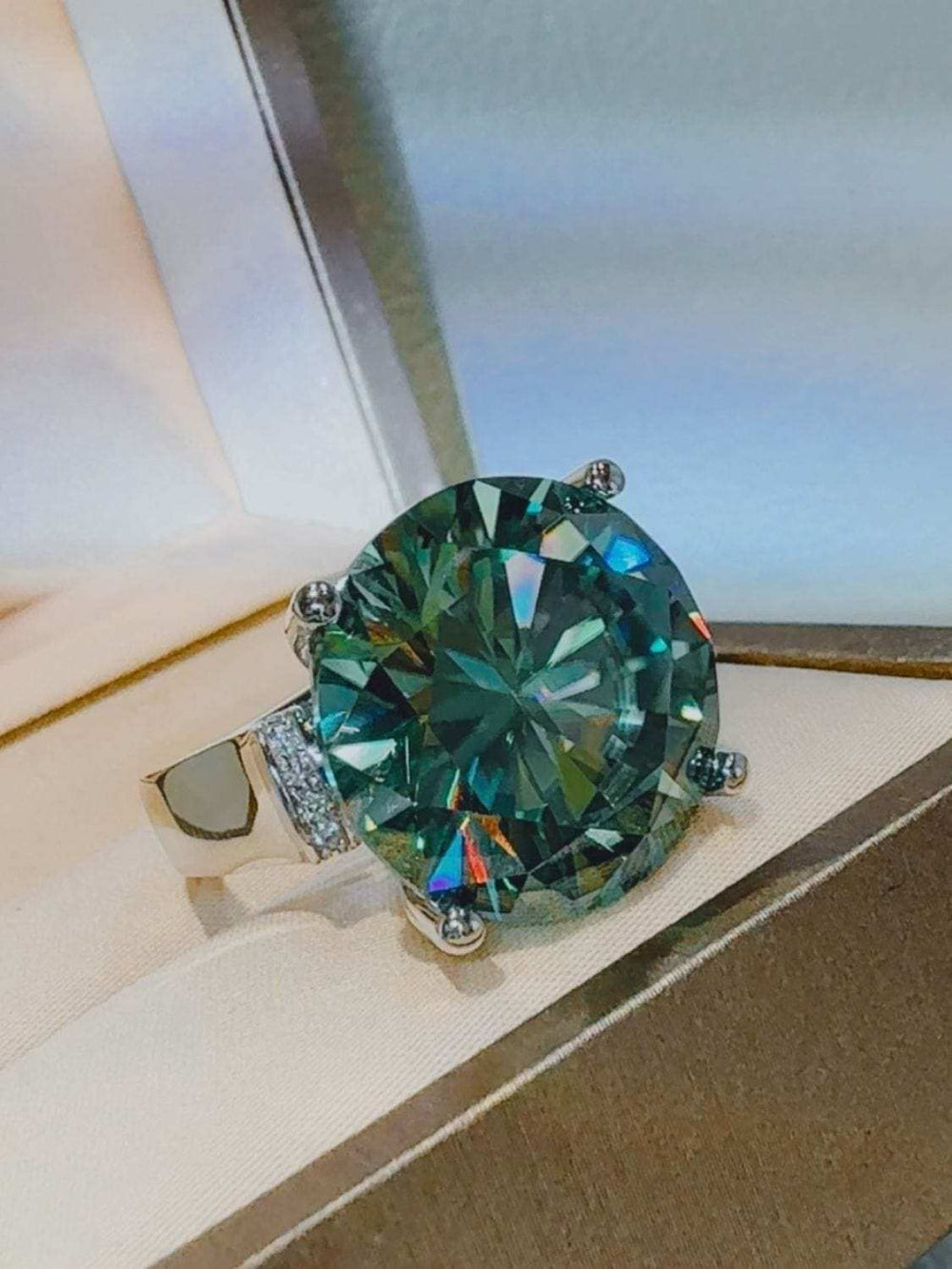 20 Carat Moissanite 925 Sterling Silver Ring - Trendsi - Flyclothing LLC