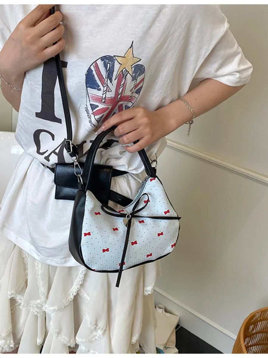 Printed Bow Shoulder Bag - Trendsi - Flyclothing LLC