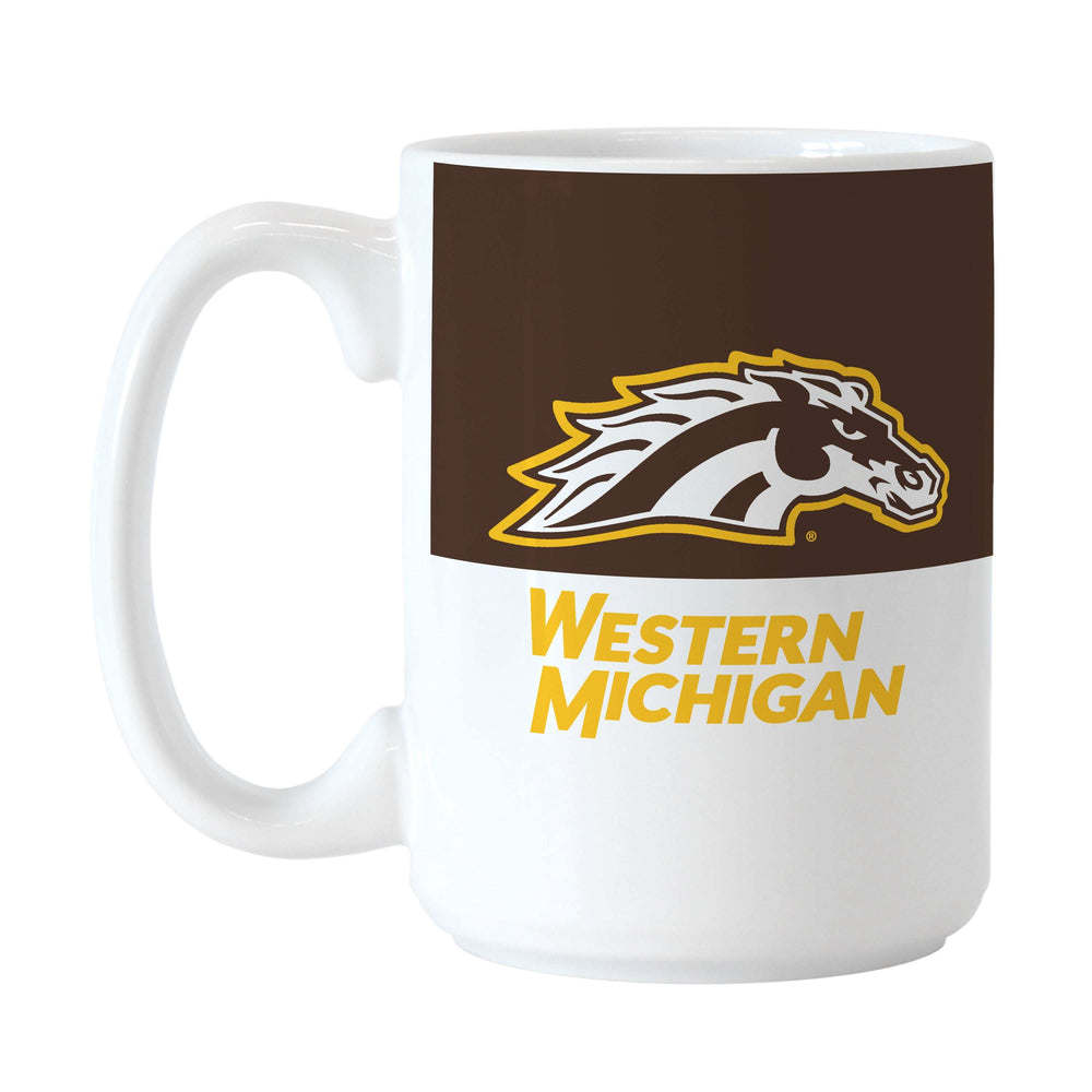 Western Michigan 15oz Colorblock Sublimated Mug - Logo Brands - Flyclothing LLC