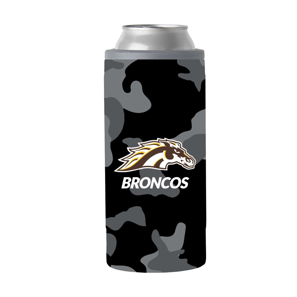 Western Michigan Black Camo 12oz Slim Can Coolie - Logo Brands - Flyclothing LLC