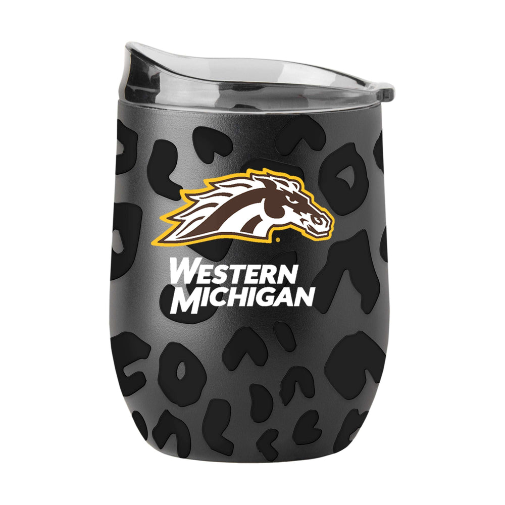 Western Michigan Leopard 16oz Black Powdercoat Curved Beverage - Logo Brands - Flyclothing LLC