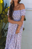 Tiered Floral Shirred High Waist Maxi Dress - Trendsi - Flyclothing LLC