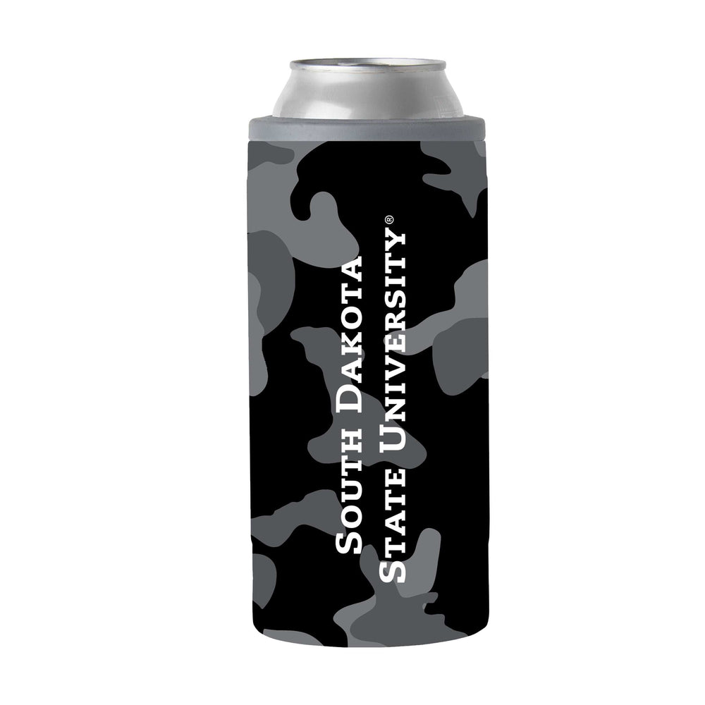 South Dakota Black Camo 12oz Slim Can Coolie - Logo Brands - Flyclothing LLC