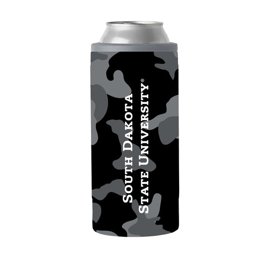 South Dakota Black Camo 12oz Slim Can Coolie - Logo Brands - Flyclothing LLC
