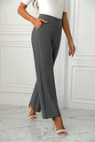 High Waist Straight Leg Pants - Trendsi - Flyclothing LLC