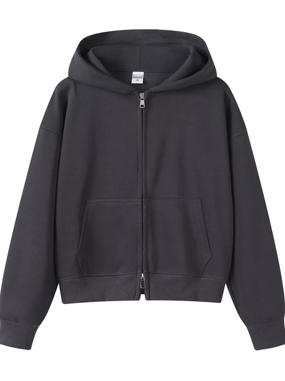 Full Size Casual Zip-Up Long Sleeve Hoodie Plus Size - Trendsi - Flyclothing LLC