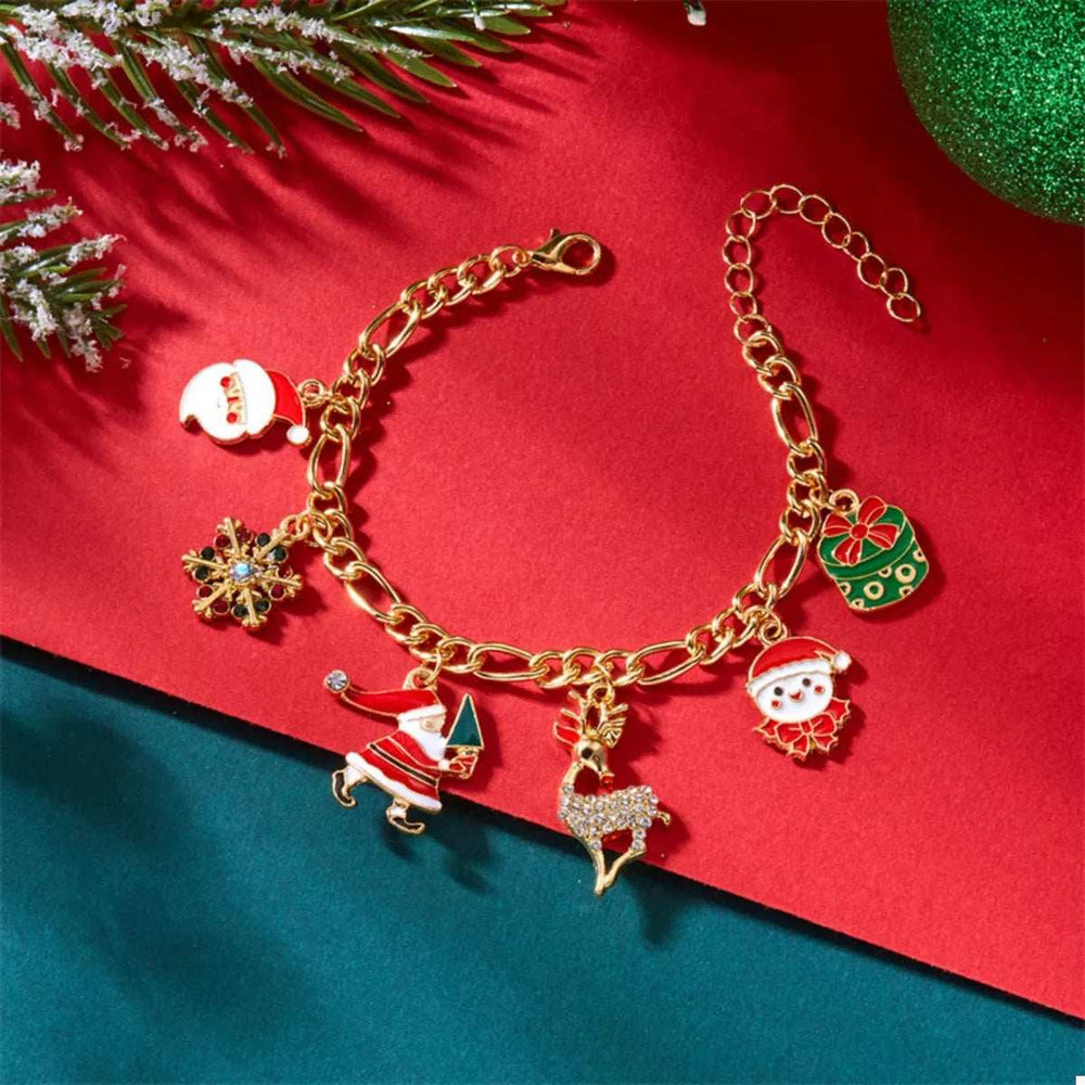 Christmas 18K Gold-Plated Charm Bracelet - Trendsi - Flyclothing LLC