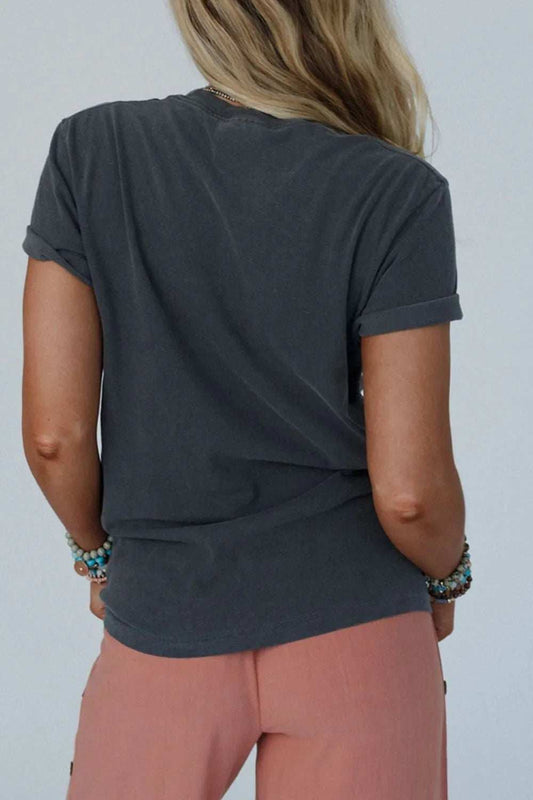 RISE WITH THE SUN Graphic Round Neck Short Sleeve T-Shirt - Trendsi - Flyclothing LLC