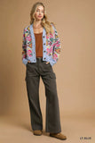 Umgee Floral Knit Button-Up Cardigan - Trendsi - Flyclothing LLC