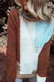 Color Block Round Neck Long Sleeve Sweater - Trendsi - Flyclothing LLC
