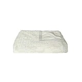 50" X 70" Ivory Faux Fur Plush Throw Blanket with Embroidery - Homeroots - Flyclothing LLC
