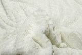 50" X 70" Ivory Faux Fur Plush Throw Blanket with Embroidery - Homeroots - Flyclothing LLC
