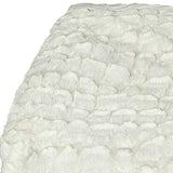 50" X 70" Ivory Faux Fur Plush Throw Blanket with Embroidery - Homeroots - Flyclothing LLC