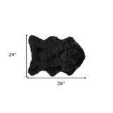 2' X 3' Black Faux Sheepskin Animal Print Washable Area Rug - Homeroots - Flyclothing LLC