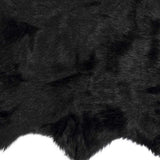 2' X 3' Black Faux Sheepskin Animal Print Washable Area Rug - Homeroots - Flyclothing LLC