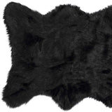 2' X 3' Black Faux Sheepskin Animal Print Washable Area Rug - Homeroots - Flyclothing LLC