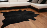 72" X 84" Black Cowhide - Rug - Homeroots - Flyclothing LLC
