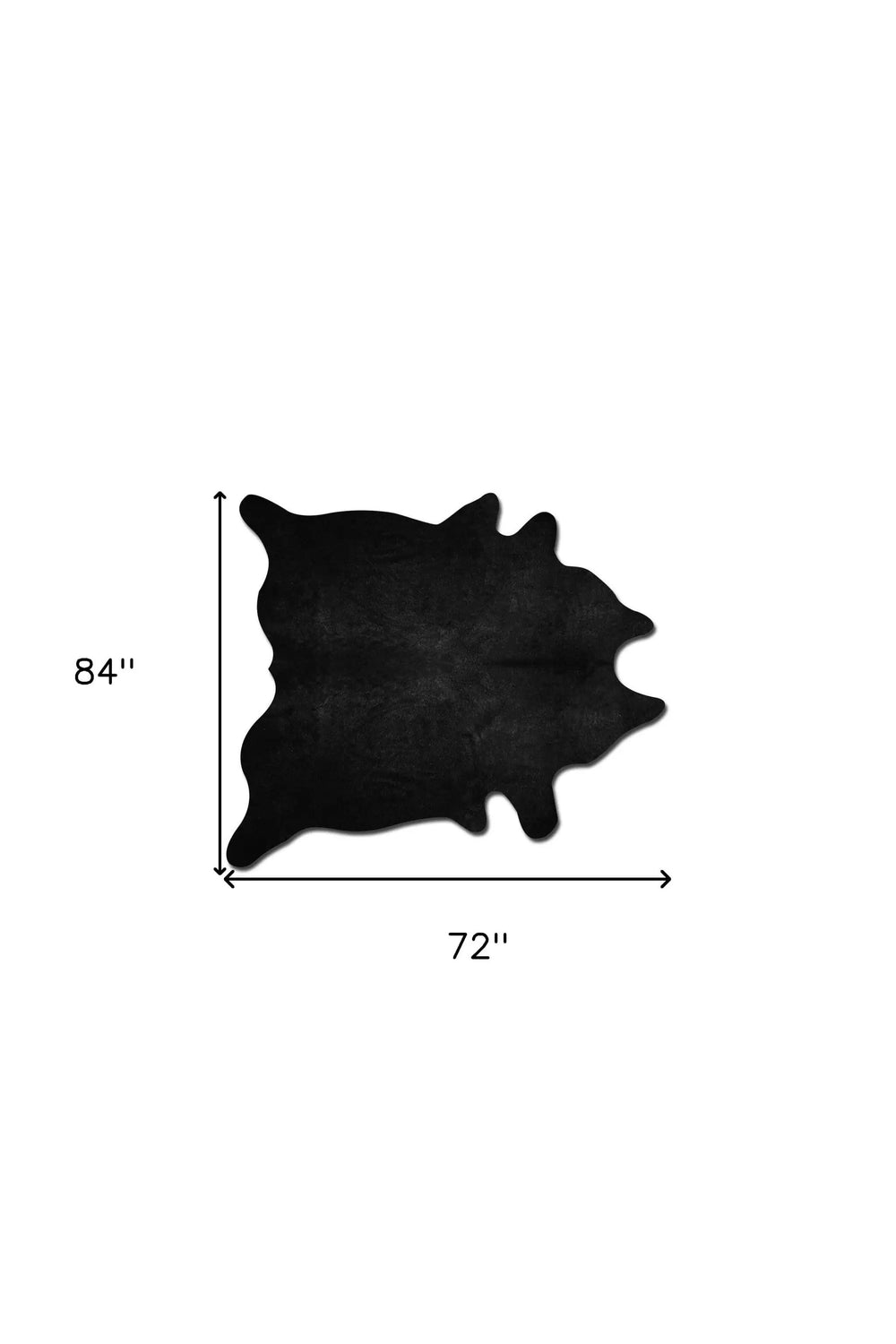 72" X 84" Black Cowhide - Rug - Homeroots - Flyclothing LLC