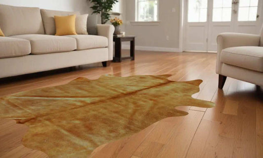 6' X 7' Golden Honey Exotic Cowhide Area Rug - Homeroots - Flyclothing LLC