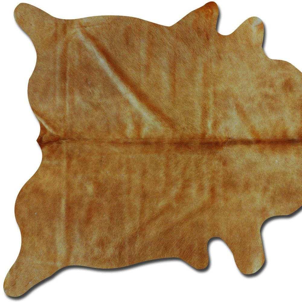 6' X 7' Golden Honey Exotic Cowhide Area Rug - Homeroots - Flyclothing LLC