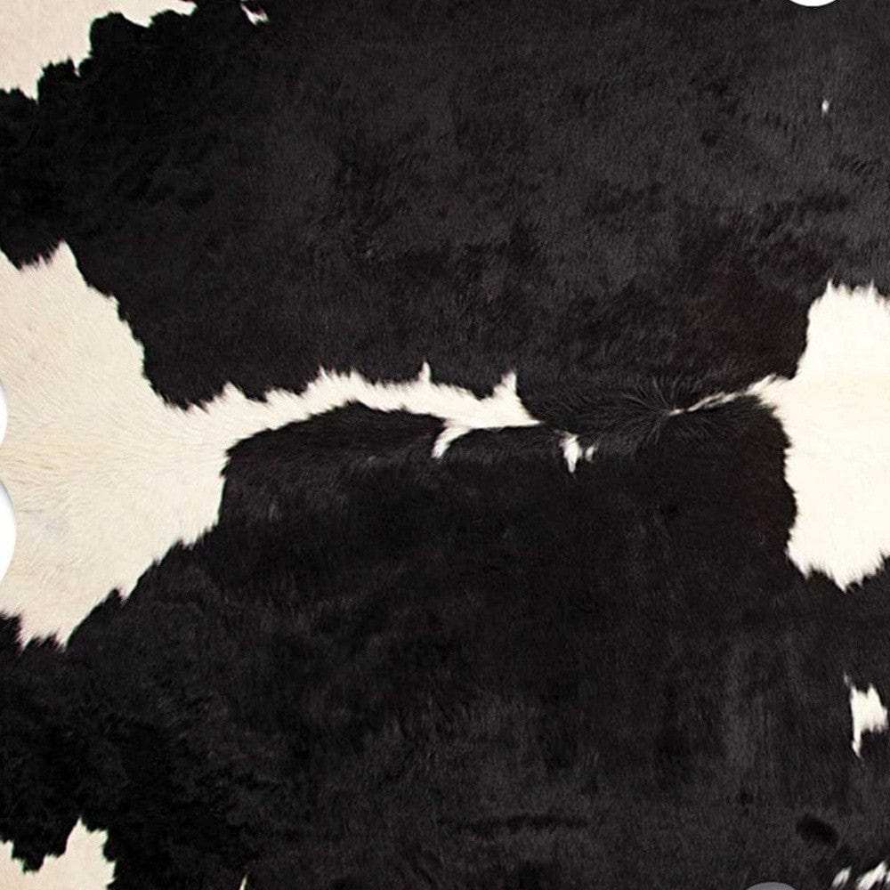 Black And White Cowhide Animal Print Area Rug - Homeroots - Flyclothing LLC