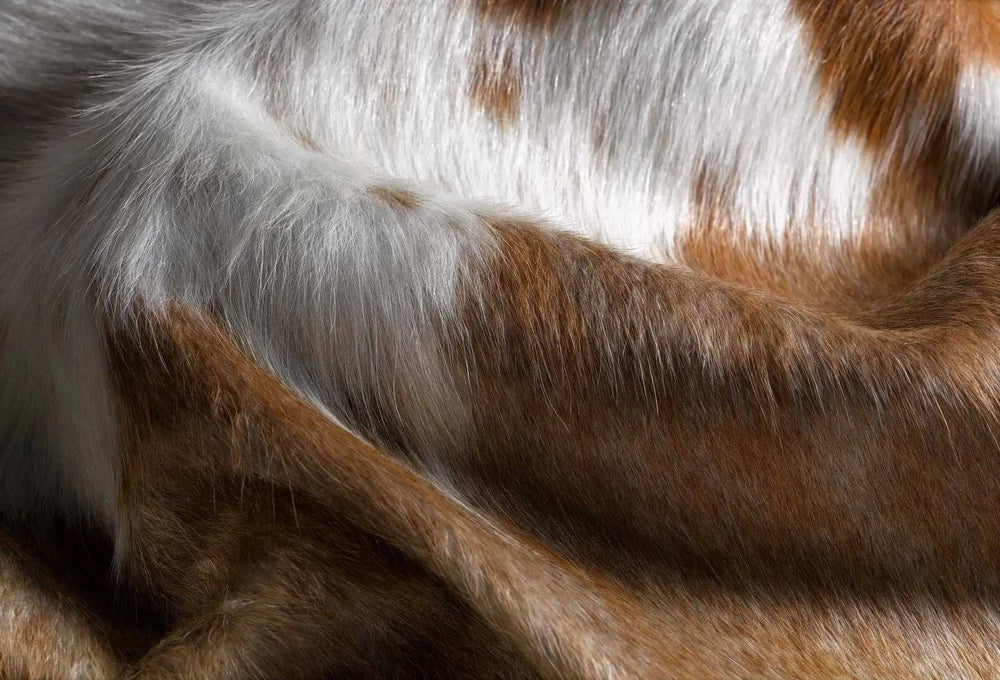 6' X 7' Brown and White Genuine Cowhide Area Rug - Homeroots - Flyclothing LLC