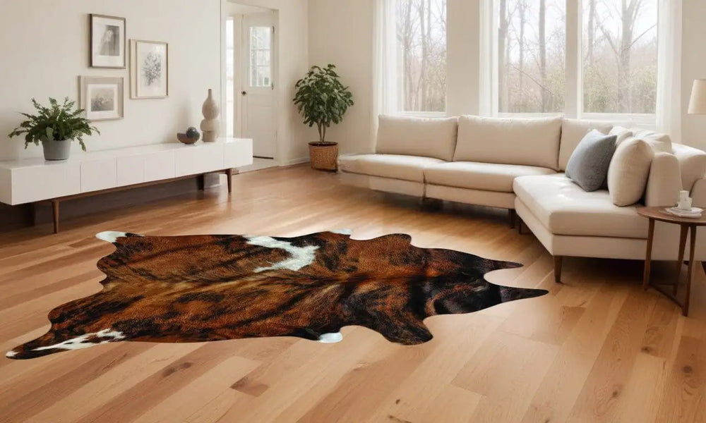 72" X 84" Classic And Brindle Cowhide - Rug - Homeroots