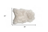2' X 3' White Natural Wool Long-Haired Sheepskin Area Rug - Homeroots - Flyclothing LLC