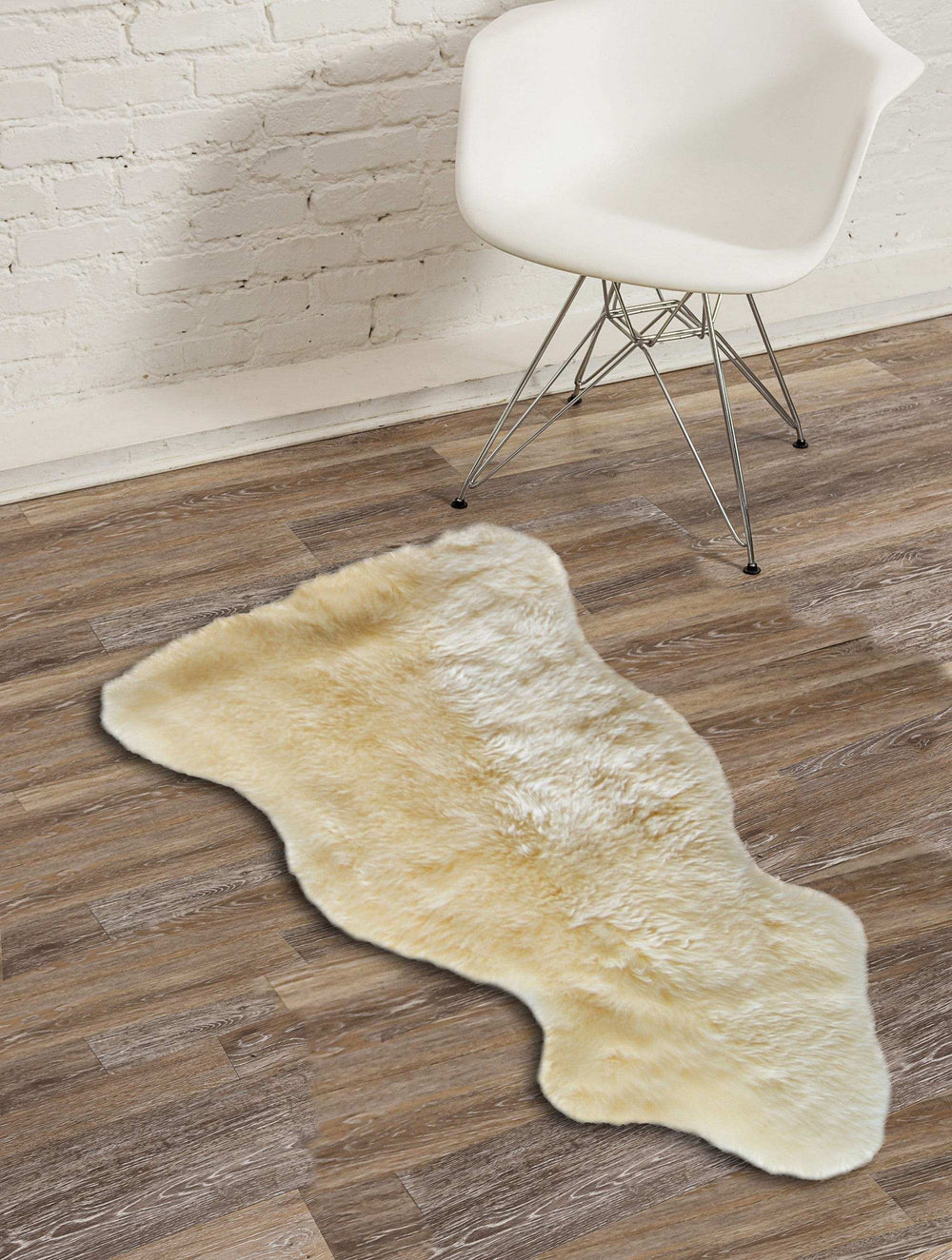 2' X 3' Gold Sheepskin Non Skid Area Rug - Homeroots - Flyclothing LLC