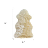 2' X 3' Gold Sheepskin Non Skid Area Rug - Homeroots - Flyclothing LLC