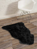 2' X 3' Black Shag Sheepskin Area Rug - Homeroots - Flyclothing LLC
