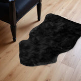 2' X 3' Black Shag Sheepskin Area Rug - Homeroots - Flyclothing LLC