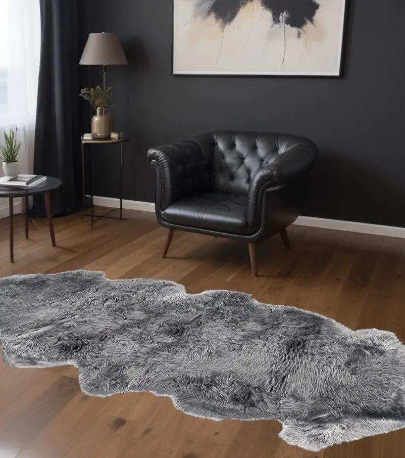 Grey Animal Print Area Rug - Homeroots - Flyclothing LLC