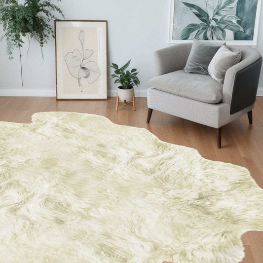 6' X 6' Natural Sheepskin Non Skid Area Rug - Homeroots - Flyclothing LLC