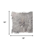 18" Gray Sheepskin Throw Pillow - Homeroots - Flyclothing LLC