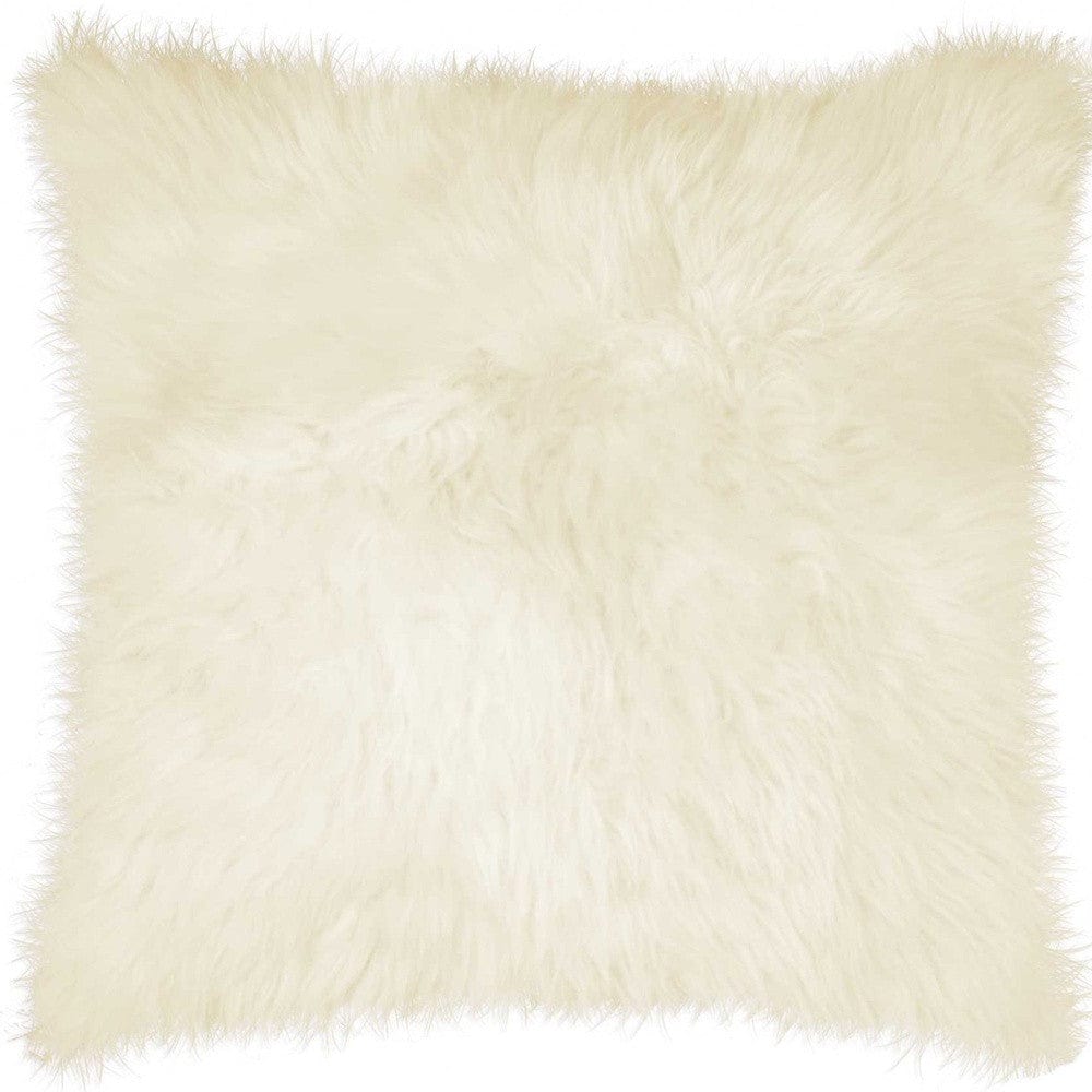 18" Natural Sheepskin Throw Pillow - Homeroots - Flyclothing LLC
