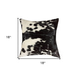 18" Black and White Cowhide Throw Pillow - Homeroots - Flyclothing LLC