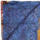 60" X 90" Blue and Yellow Kantha Cotton Patchwork Throw Blanket with Embroidery - Homeroots - Flyclothing LLC
