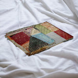 60" X 90" Blue Black and Brown Kantha Cotton Patchwork Throw Blanket with Embroidery - Homeroots - Flyclothing LLC