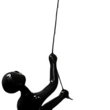 6" Black Unique Climbing Man With Rope Wall Art - Homeroots