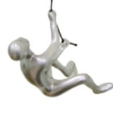 6" Silver Unique Climbing Man With Rope Wall Art - Homeroots