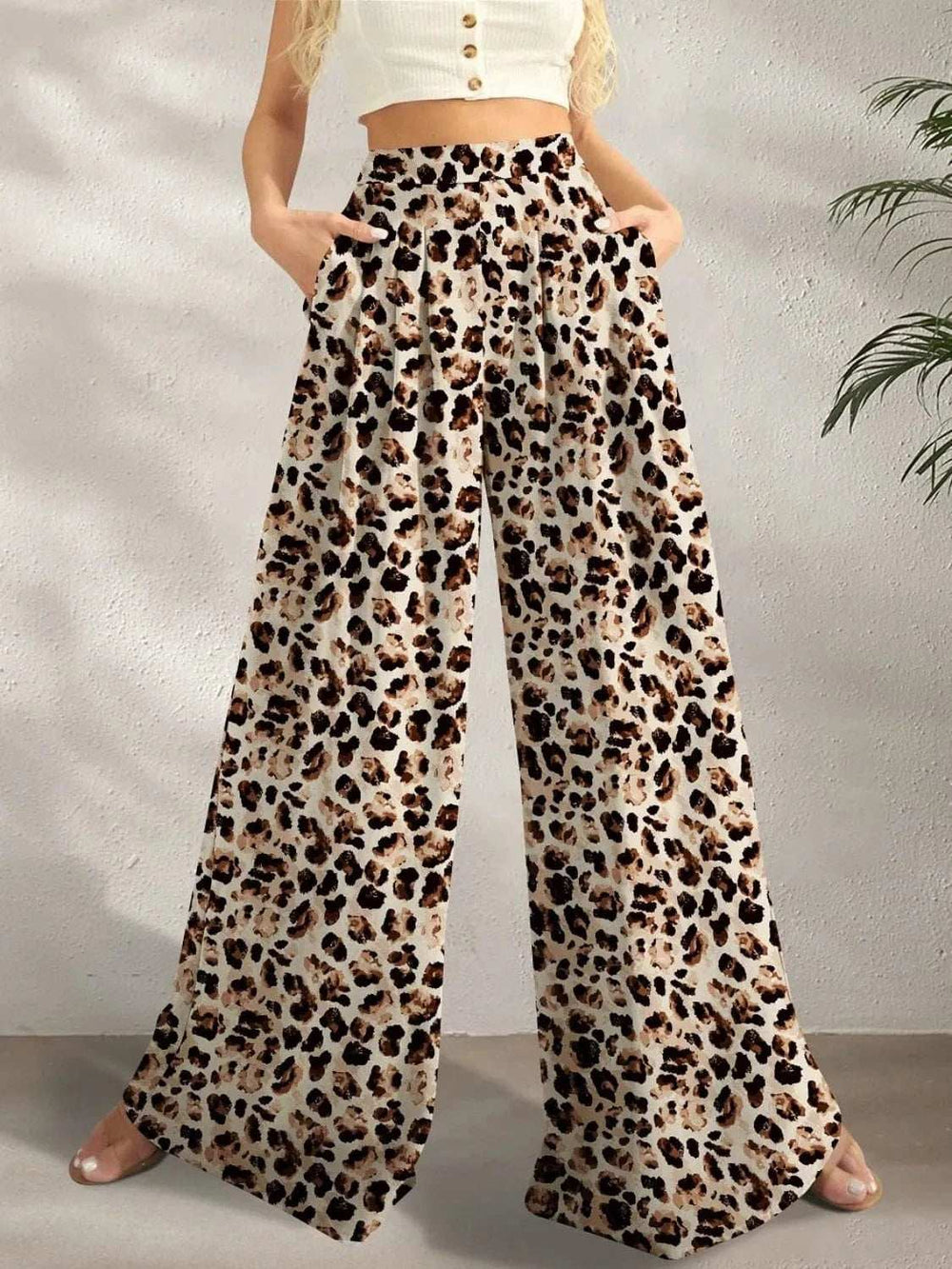 Printed Wide Leg Pants - Trendsi - Flyclothing LLC