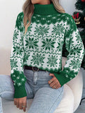 Christmas Snowflake Turtleneck Long Sleeve Sweater - Trendsi - Flyclothing LLC